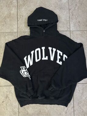 Darc Sport Black WOLVES Pullover Hoodie with White Logo